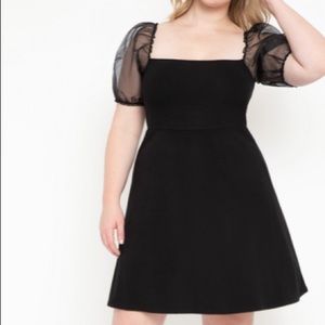 Eloquii A-line Dress with Organza Sleeves NWT